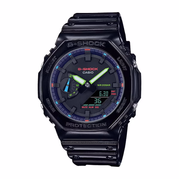 ساعت مچی کاسیو جی شاک GA-2100RGB-1A 5 قیمت و خرید ساعت کاسیو جی شاک GA-2100RGB-1ADR G-SHOCK
