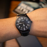 خرید و قیمت ساعت مردانه کیو اند کیو Q76B-003PY | تمام مشکی بند چرمی | ساعت جَم