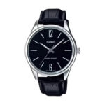 خرید و قیمت ساعت مردانه کاسیو MTP-V005L-1B | صفحه مشکی بند چرمی | ساعت جَم