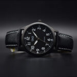 خرید و قیمت ساعت مردانه کیو اند کیو Q76B-003PY | تمام مشکی بند چرمی | ساعت جَم