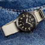 خرید و قیمت ساعت مردانه کیو اند کیو Q76B-006PY | بند برزنتی سبز ارتشی | ساعت جَم