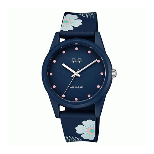 V08A-003VY خرید و قیمت ساعت زنانه کیو اند کیو V08A-003VY | تمام آبی ضدآب | ساعت جَم