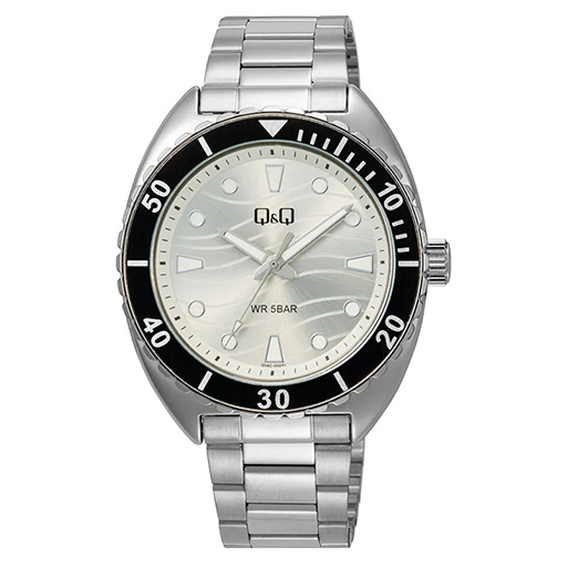 ساعت مچی مردانه Q&Q Q08C-002PY | فلزی نقره‌ای کلاسیک