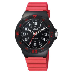 ساعت مچی مردانه Q&Q VR18J‑013Y | رزین مشکی اسپرت و مقاوم