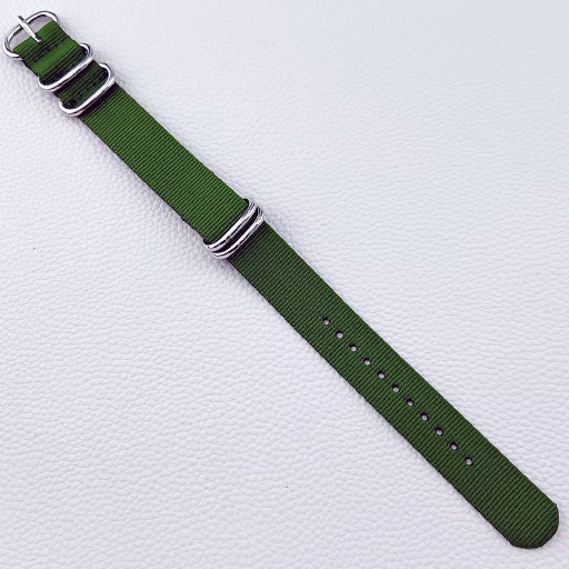 Army-green بند برزنتی ساعت سایز 20 میلیمتر | رنگ سبز - تصویر 1